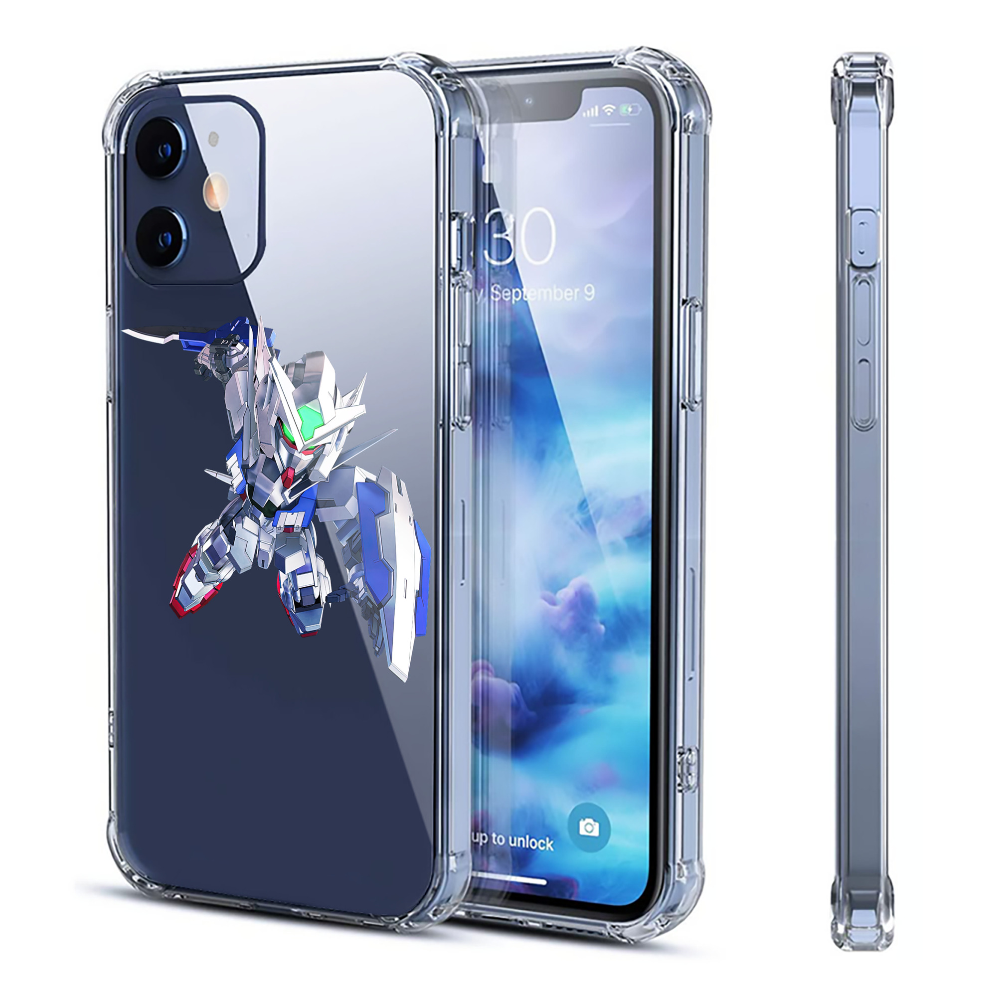 （画像用） 機動戦士ガンダム Mobile Suit Gundam 【iPhone 12シリーズ対応】透明スマホケース（クリアソフトケース）